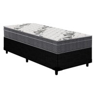 Conjunto Box Solteiro: Colchão Anatômico Ortobom D33 Airtech 100 + Base CRC Courano Black (88x188)