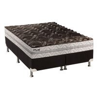 Cama Box Queen: Colchão Espuma Paropas D33 Pasquale Plus + Base CRC Suede Black(158x198)