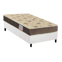Cama Box Solteiro: Colchão Espuma D33 Orthoflex /EP Anatômico Matera + Base CRC Suede White(88x188)
