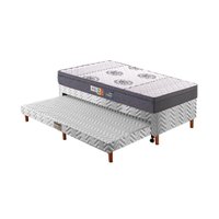 Conjunto Box Solteiro: Colchão Espuma Polar D45 Pérola Clean + Base Rústico White (88x188)