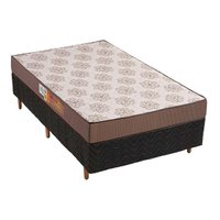 Conjunto Box Solteiro: Colchão Espuma Polar D28 Pérola + Base CRC Rústico Black (88x188)
