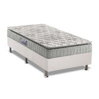 Cama Box Solteiro: Colchão Espuma Anjos D33 Orthosono + Base CRC Courano White(88x188)