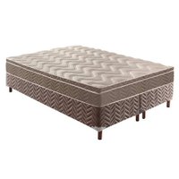 Cama Box Queen: Colchão Ortopédico Paropas D33/EP Anatômico Confort Ultra Firme + Base CRC Rústico Brown(158x198)