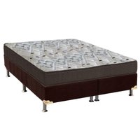 Cama Box Queen: Colchão Espuma Ortobom D45/EP Anatômico Fort Tech ISO 150 + Base CRC Suede Brown(158x198)