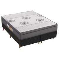 Cama Box Queen: Colchão Ortopédico Polar D28/EP Anatômico Orthopremium + Base CRC Rústico Black(158x198)