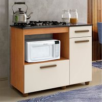 Balcão para Cooktop 5 Bocas 2 Portas 1 Gaveta Violeta Kaiki Móveis