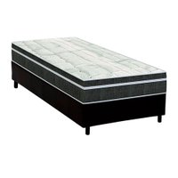 Cama Box Solteiro: Colchão Molas Orthoflex Bonnel Venezia + Base CRC Courano Black(88x188)