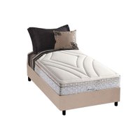 Conjunto Box Solteiro: Colchão Molas Herval Maxspring American + Base CRC Suede Clean (88x188)