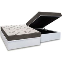 Conjunto Box Baú Casal: Colchão Espuma Ortobom D45 Light + Base CRC Courano White (138x188)