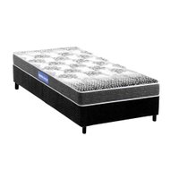 Conjunto Box Solteiro: Colchão Espuma Probel Guarda Costas Resistente + Base CRC Suede Black (88x188)