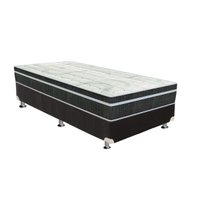 Conjunto Box Solteiro: Colchão Molas Orthoflex Bonnel Venezia + Base CRC Suede Black (88x188)