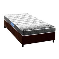 Conjunto Box Solteiro: Colchão Espuma Probel Guarda Costas Resistente + Base CRC Suede Brown (88x188)