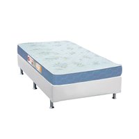 Cama Box Solteiro: Colchão Espuma Castor D45 Sleep Max + Base CRC Courano White(88x188)