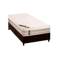 Cama Box Solteiro: Colchão Molas Castor Tecnopedic Premium + Base CRC Suede Brown(88x188)