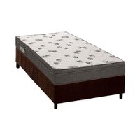 Conjunto Box Solteiro: Colchão Espuma Ortobom D45 Light + Base CRC Suede Brown (88x188)