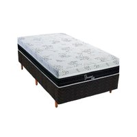 Conjunto Box Solteiro: Colchão Molas Polar Superlastic Diamond + Base CRC Rústico Black (88x188)