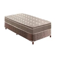 Cama Box Solteiro: Colchão Espuma D33 Paropas /EP Anatômico Confort Ultra Firme + Base CRC Rústico Brown(88x188)