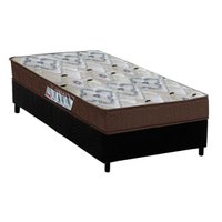 Cama Box Solteiro: Colchão Espuma D45 Ortobom /EP Anatômico Fort Tech ISO 150 + Base CRC Suede Black(78x188)
