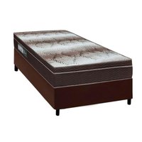 Cama Box Solteiro: Colchão Ortopédico Ortobom Light + Base CRC Courano Brown (88x188)