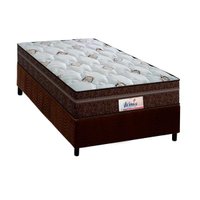 Cama Box Solteiro: Colchão Molas Probel Ensacadas ProDormir Miami + Base CRC Suede Brown(88x188)