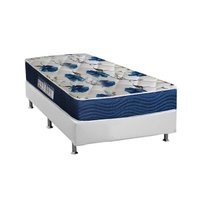 Cama Box Solteiro: Colchão Ortopédico Ortobom D28/EP Anatômico Fort Tech ISO 60 + Base CRC Courano White(78x188)