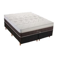 Conjunto Box Queen: Colchão Molas Polar Ensacadas Sporting + Base CRC Rústico Black (158x198)