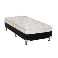 Conjunto Box Solteiro: Colchão Espuma Castor D28 Sleep Max + Base CRC Suede Black (88x188)
