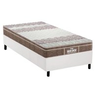 Cama Box Solteiro: Colchão Espuma Probel D33/EP Anatômico Guarda Costas Próintense Plus + Base CRC Suede White(88x188)