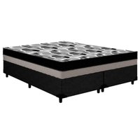 Conjunto Box Queen: Colchão Anatômico Ortobom D33 ISO 100 + Base CRC Courano Black (158x198x20)