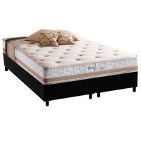 Conjunto Box Queen: Colchão Molas Herval Maxspring Spain + Base CRC Suede Black (158x198)