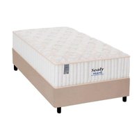 Conjunto Box Solteiro: Colchão Molas Sealy Ensacadas Miami + Base CRC Suede Clean (88x188)
