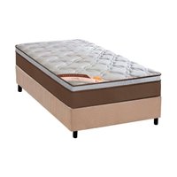 Cama Box Solteiro: Colchão Molas Ensacadas Castor Revolution + Base CRC Suede Clean(88x188)