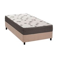Cama Box Solteiro: Colchão Espuma Ortobom D45 Light Saúde Ortopilow + Base CRC Suede Clean(88x188)