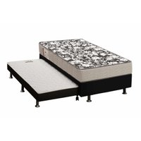 Conjunto Box Solteiro: Colchão Espuma Ortobom D26 Physical Ultra Resistente+Base CRC Courano Black (88x188)