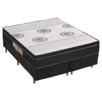 Cama Box Queen: Colchão Espuma Polar D28/EP Anatômico Orthoface + Base CRC Rústico Black(158x198)