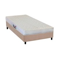 Cama Box Solteiro: Colchão Espuma Herval AG65 Frontier + Base CRC Suede Clean(88x188)
