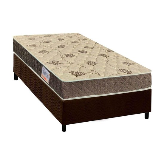 Cama Box Solteiro: Colchão Espuma D33 Orthoflex /EP Anatômico Matera + Base CRC Suede Brown(88x188)