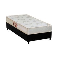 Conjunto Box Solteiro: Colchão Espuma Castor D33 Sleep Max Relax + Base CRC Suede Black(88x188)