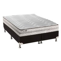 Conjunto Box Queen: Colchão Espuma Paropas D33 Pasquale Plus + Base CRC Suede Black (158x198)