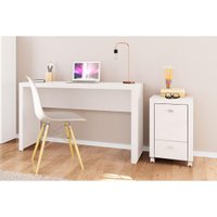 Escritório Completo (1 Mesa de Computador ME4135 + 1 Gaveteiro ME4112) 2 Peças Branco - Tecno Mobili