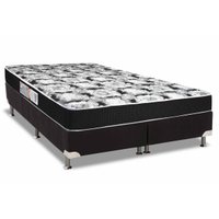 Conjunto Box Queen: Colchão Espuma Luckspuma D33 Supreme Black Pró Saúde + Base CRC Suede Black (158x198)