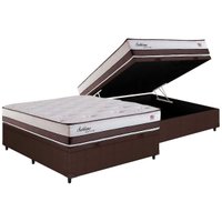 Conjunto Box Baú Casal: Colchão Molas Herval Maxspring Sublime + Base CRC Courano Brown(138x188)