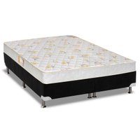 Conjunto Box Queen: Colchão Espuma Castor D28 Sleep Max + Base CRC Suede Black (158x198)
