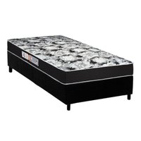 Conjunto Box Solteiro: Colchão Espuma Luckspuma D45 Gran Luck Pro + Base CRC Suede Black (88x188)