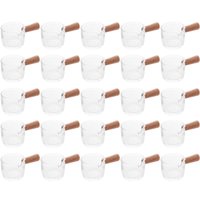 Conjunto Com 25 Molheiras de Vidro com Cabo de Bambu 50ml Cremeiras para Restaurantes Lyor