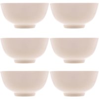 Conjunto Com 6 Bowls de Porcelana Lyor 330ml Sobremesa Fruta Petisco Tigelas Brancas 12,5x6,5cm Clean