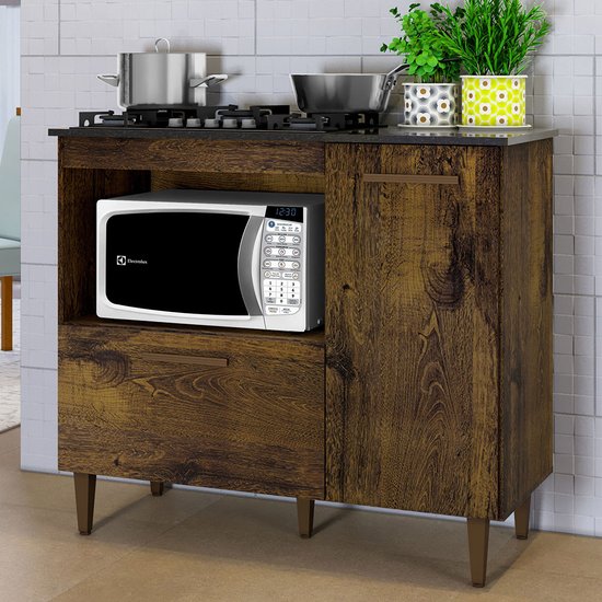 Balcão de 2 Portas para Cooktop 5 Bocas Zurique Kaiki Móveis