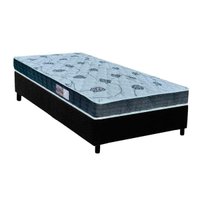 Cama Box Solteiro: Colchão Espuma D45 Orthoflex /EP Anatômico Cecina + Base CRC Suede Black(88x188)