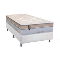 Cama Box Solteiro: Colchão Molas Ensacadas Orthoflex Naturale + Base CRC Courano White(88x188)