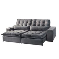 Sof&aacute; Bruna 2 Lugares Retr&aacute;til e Reclin&aacute;vel 2.10m Suede M&oacute;veis Mix